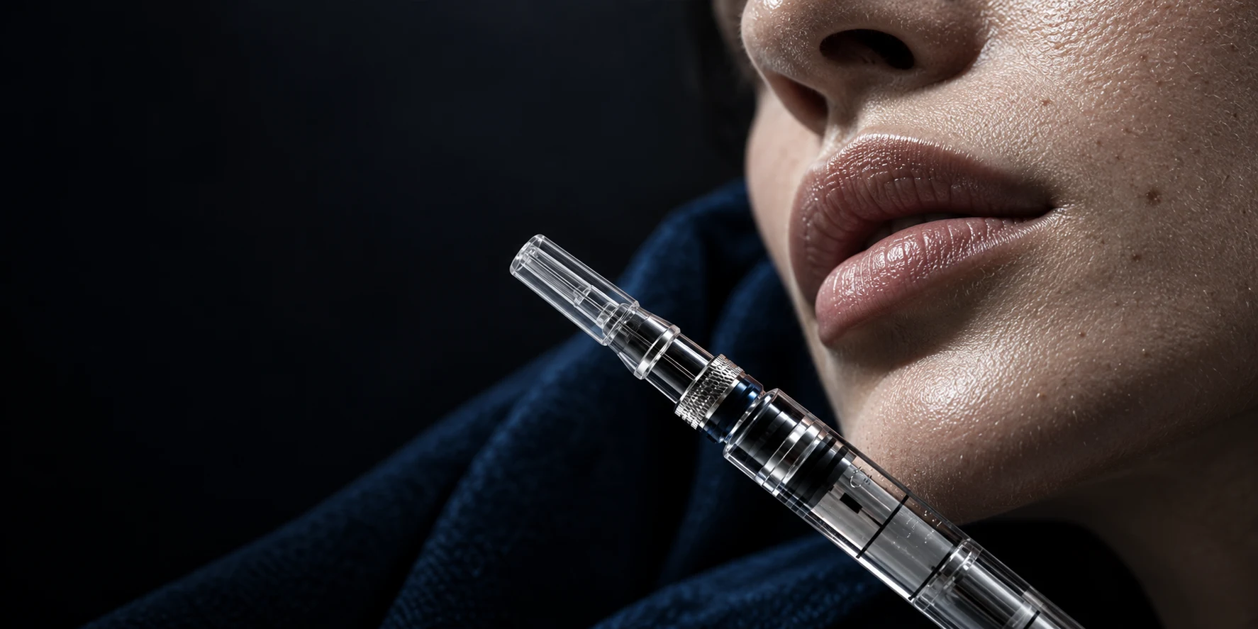 Editorial illustration of injectables with natural skin texture